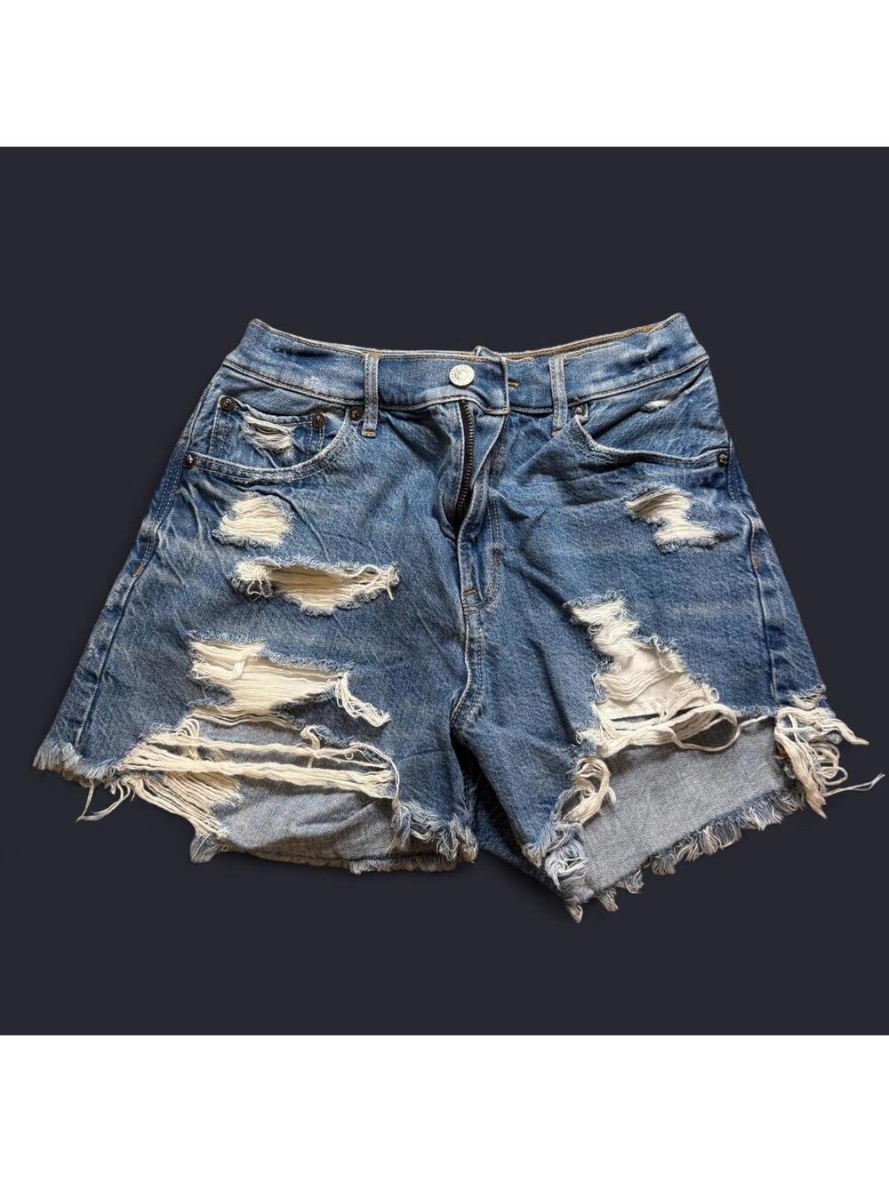 American Eagle Outfitters Women's Distressed Denim Blue Shorts - NWOT